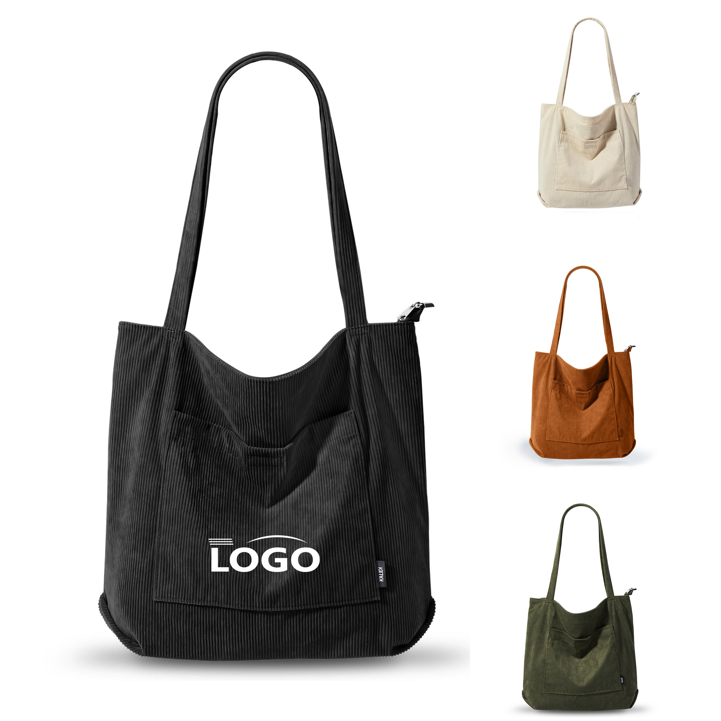 Retro-Style Waterproof Corduroy Shoulder Bag 2