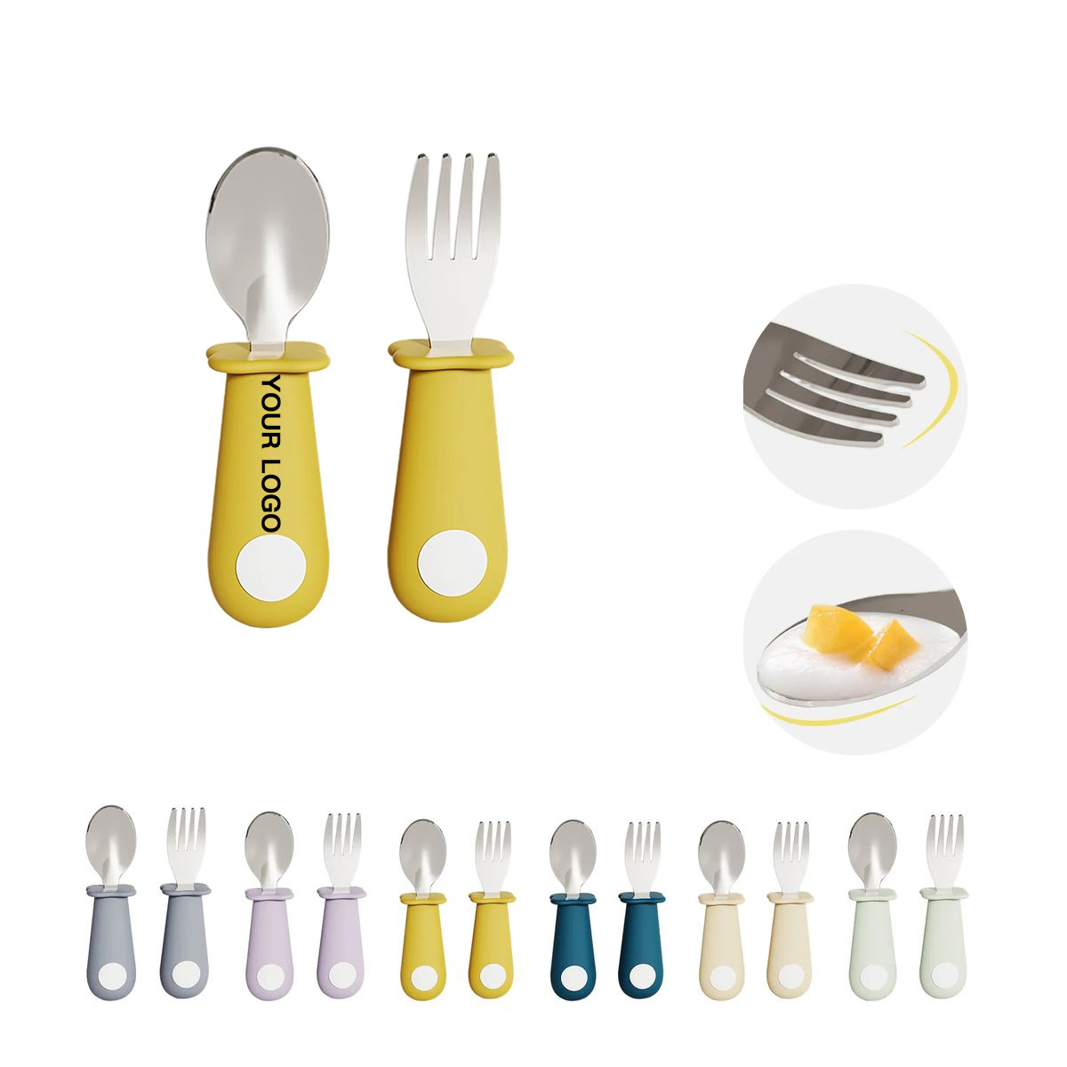 Silicone Training Spoon and Fork for Infants 3