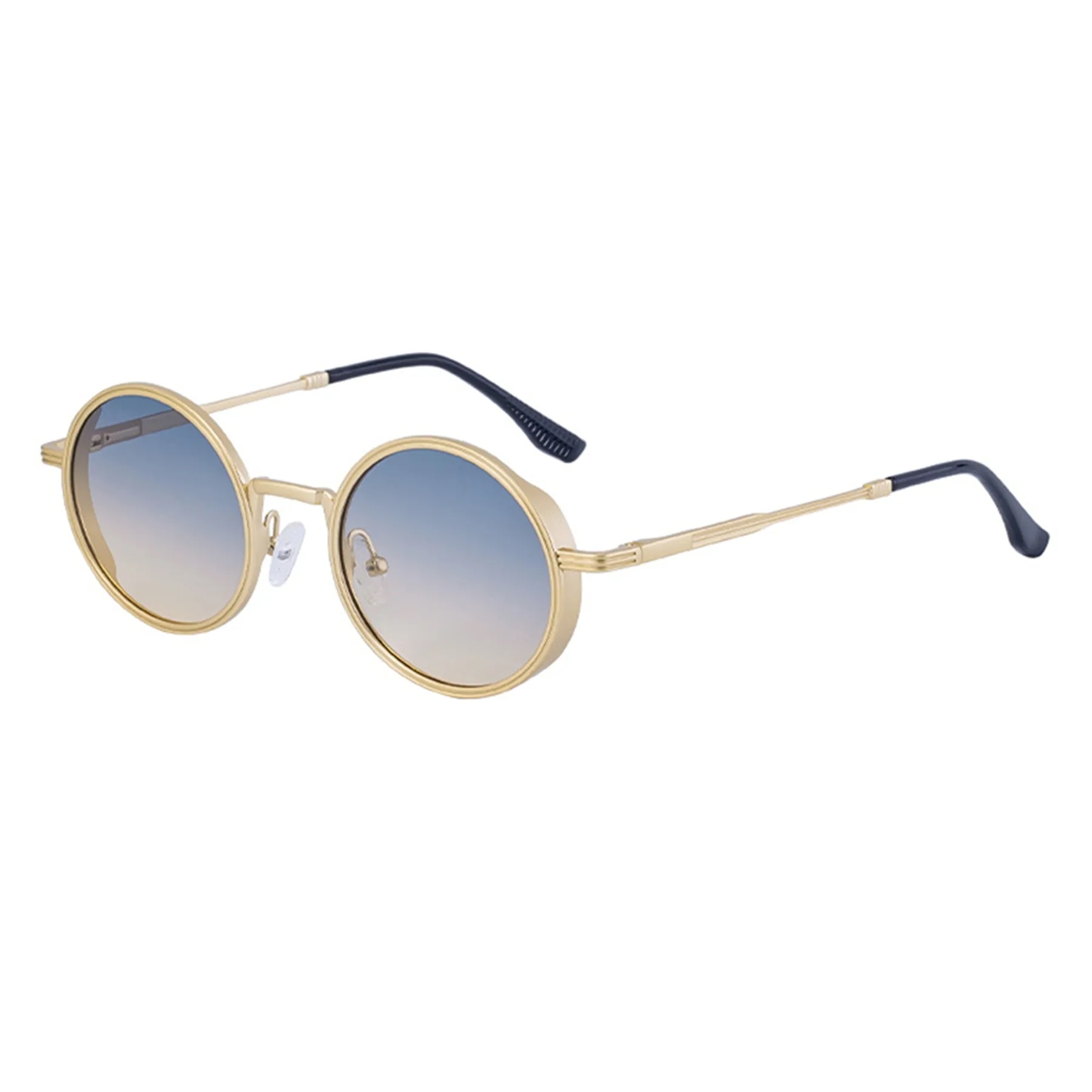 Vintage Punk Style Round Metal Frame UV400 Shades Sunglasses 12