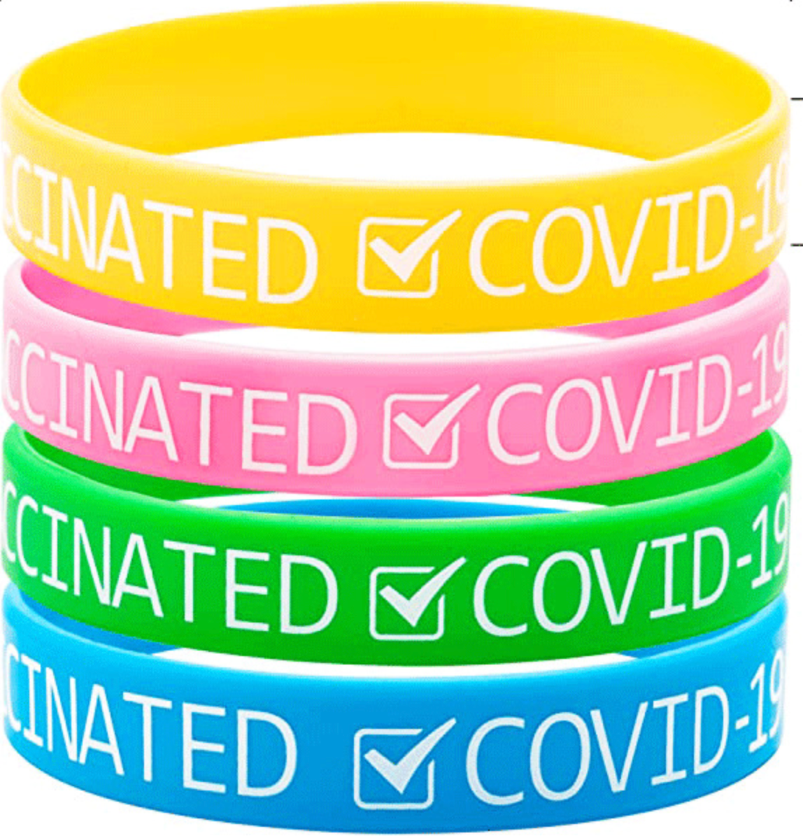 Custom Silkscreen Printed Silicone Covid Wristbands 2