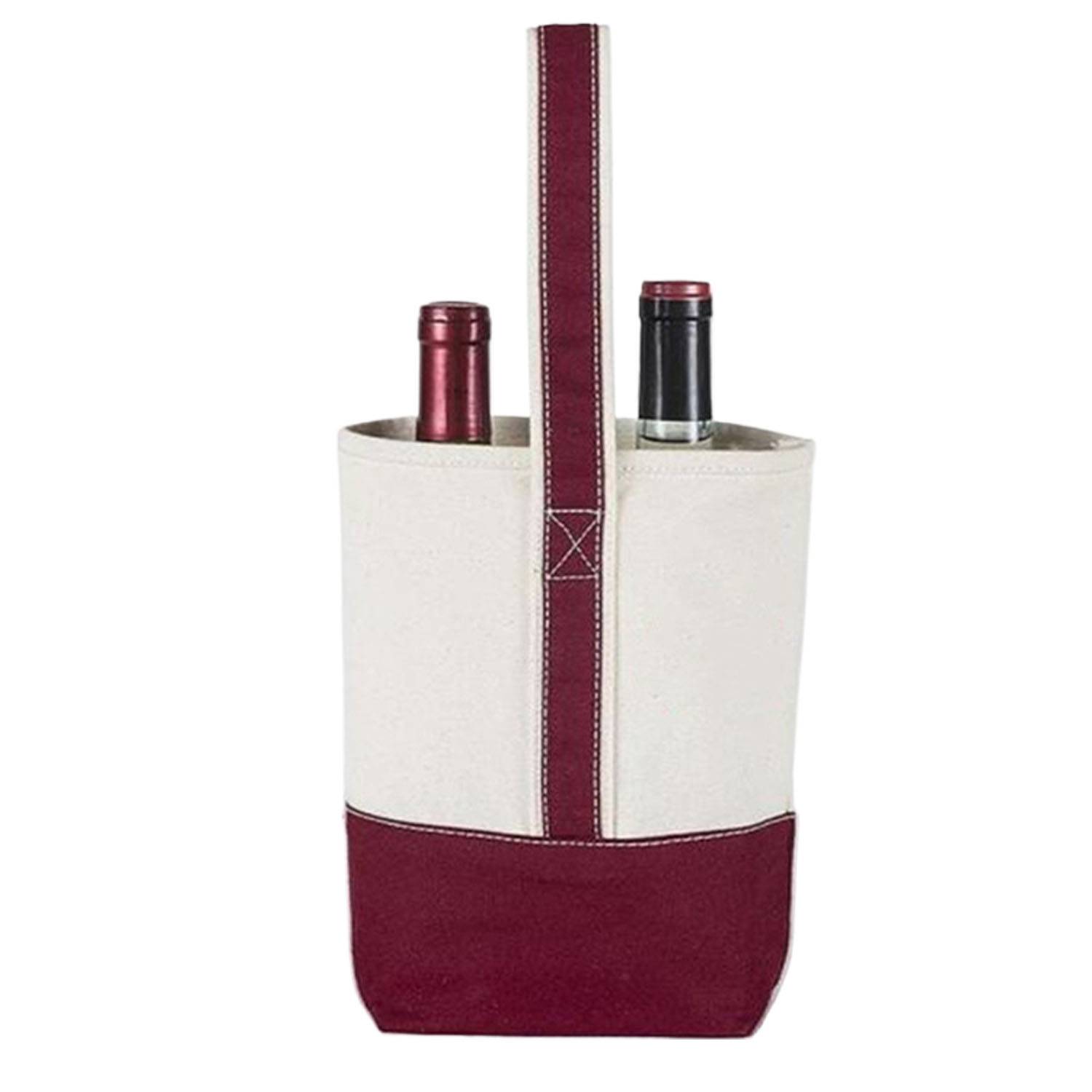 2 Bottle Canvas Wine Tote Bag 3