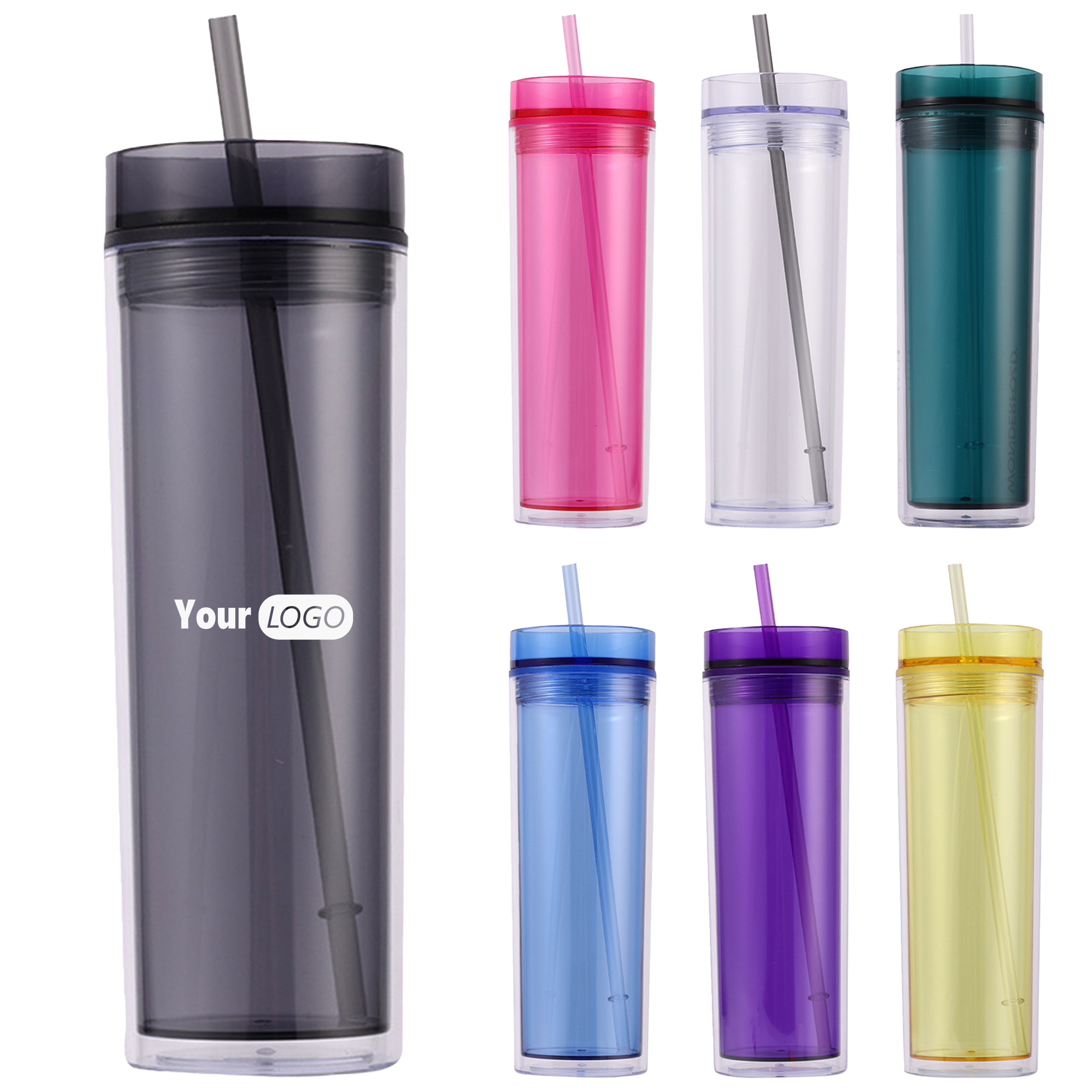 Polystyrene Double Layered Transparent Straw Cup 8