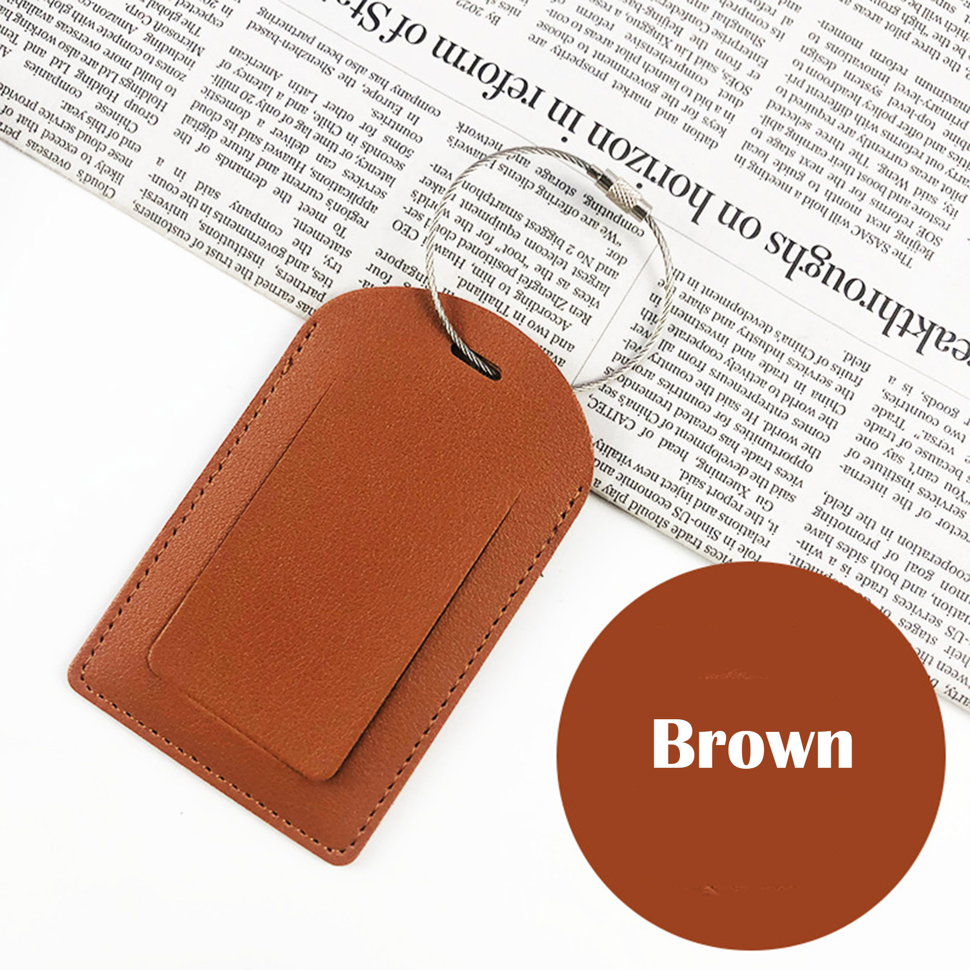 PU Leather Luggage Tags with Metal Loop 2
