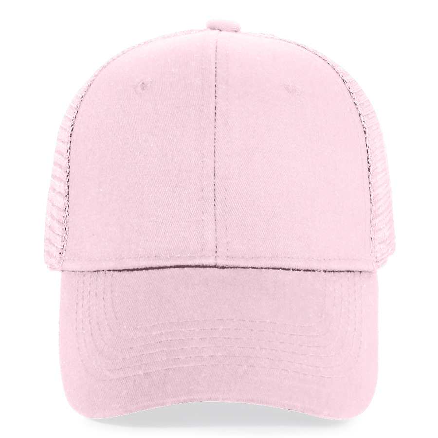 Stock Solid Color Cotton 6-Panel Trucker Cap 11