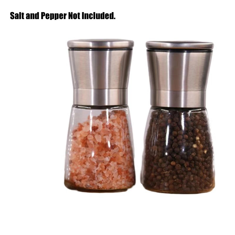 Custom Stainless Steel and glass bottle Pepper or Salt Mill 5