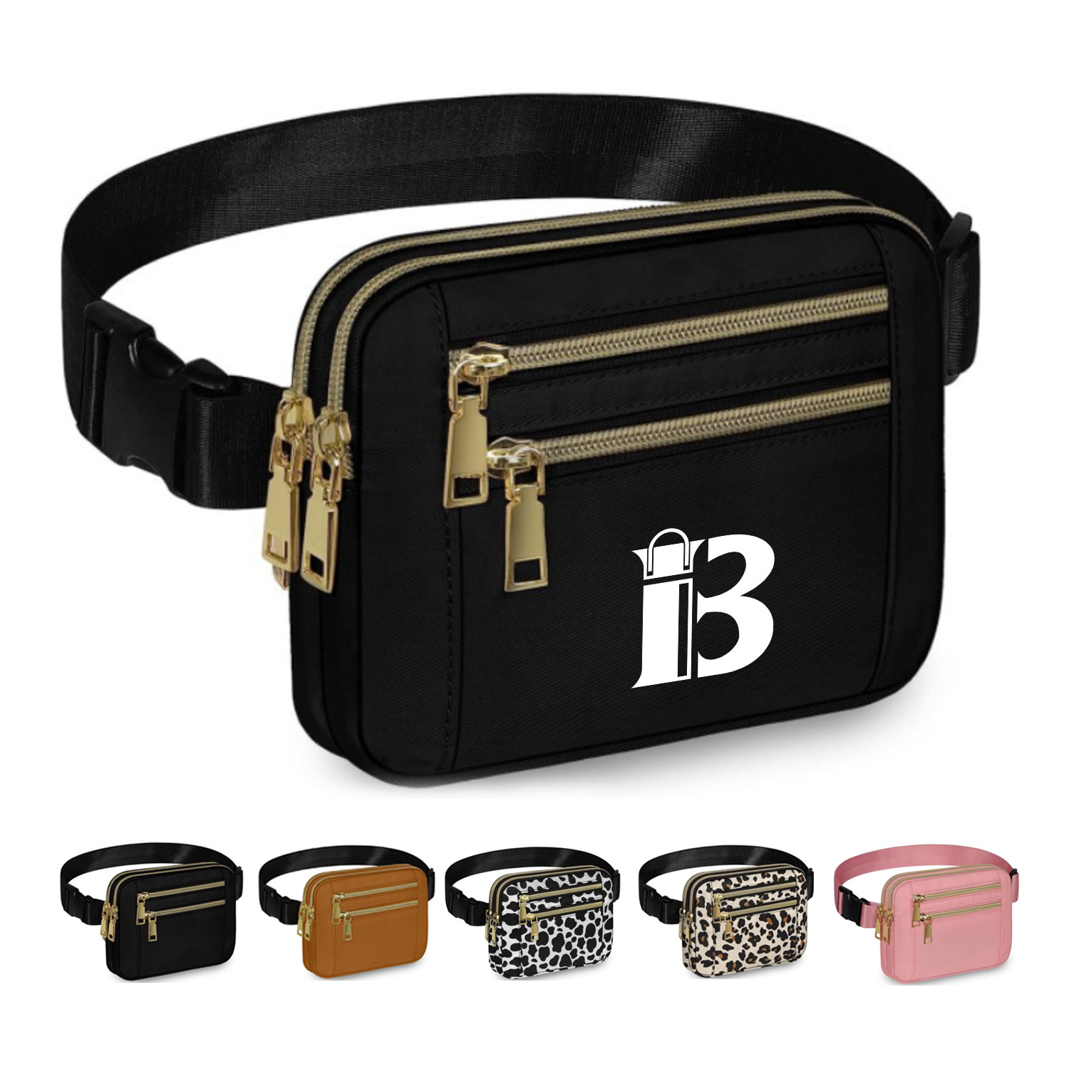 High-Capacity Polyester 4 Pockets Crossbody Fanny Pack 2