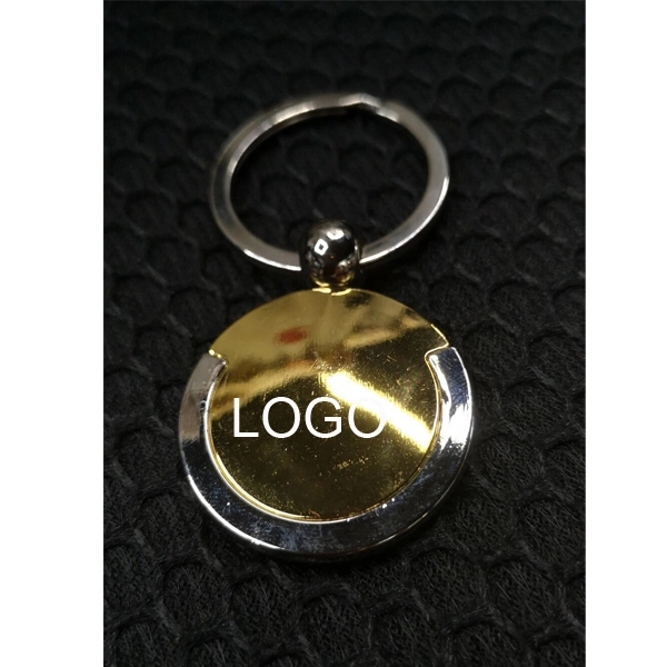Gold and Silver Round Keychain 2