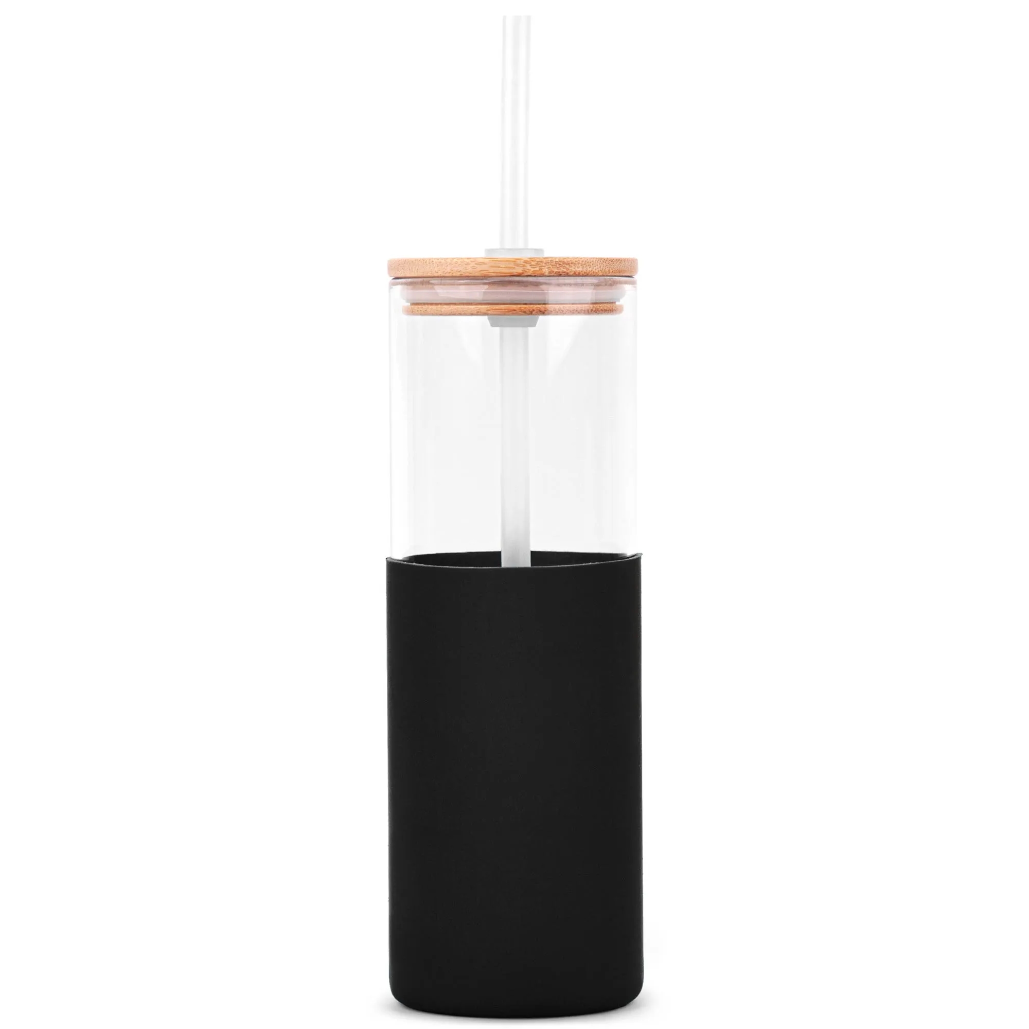 18oz. Glass Tumbler with Bamboo Lid, Straw & Silicone Sleeve 4
