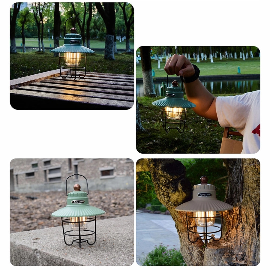 Retro Outdoor Camping Light & Picnic Lantern with Power Bank 12