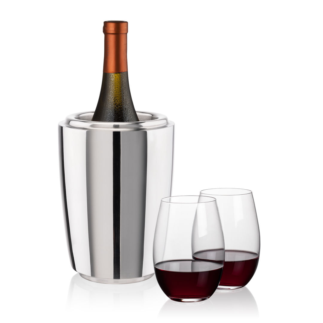 Pescara Wine Cooler & Laurent Stemless Wine Set 5