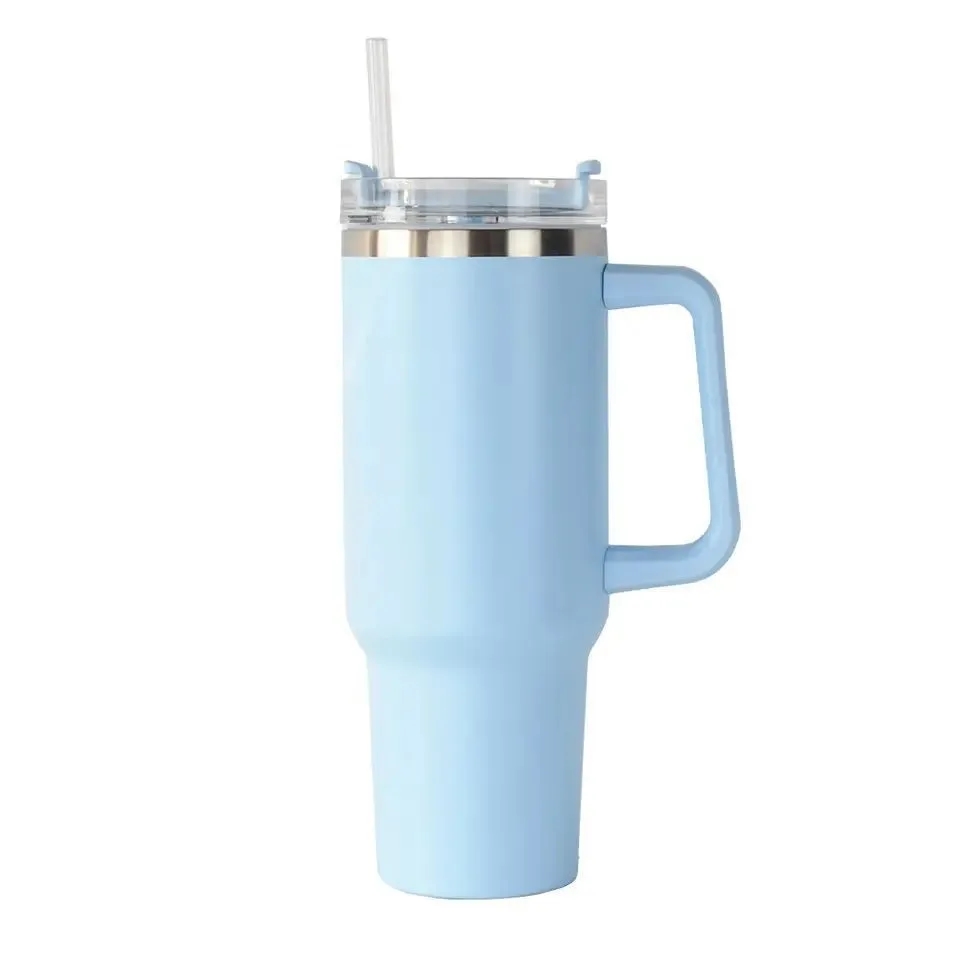 40 OZ Insulated tumbler with straw 10