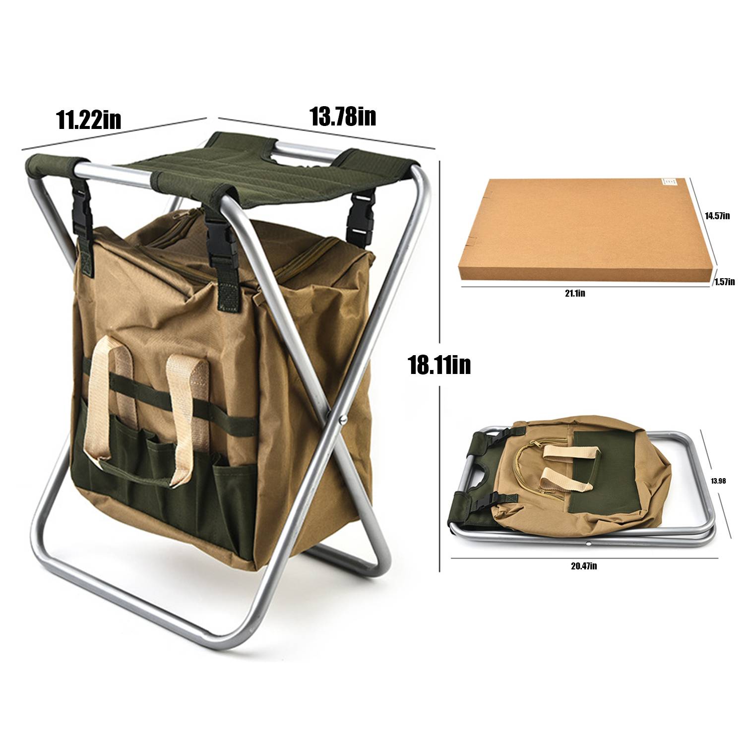 Multifunctional Foldable Utility Backpack Stool Portable 2