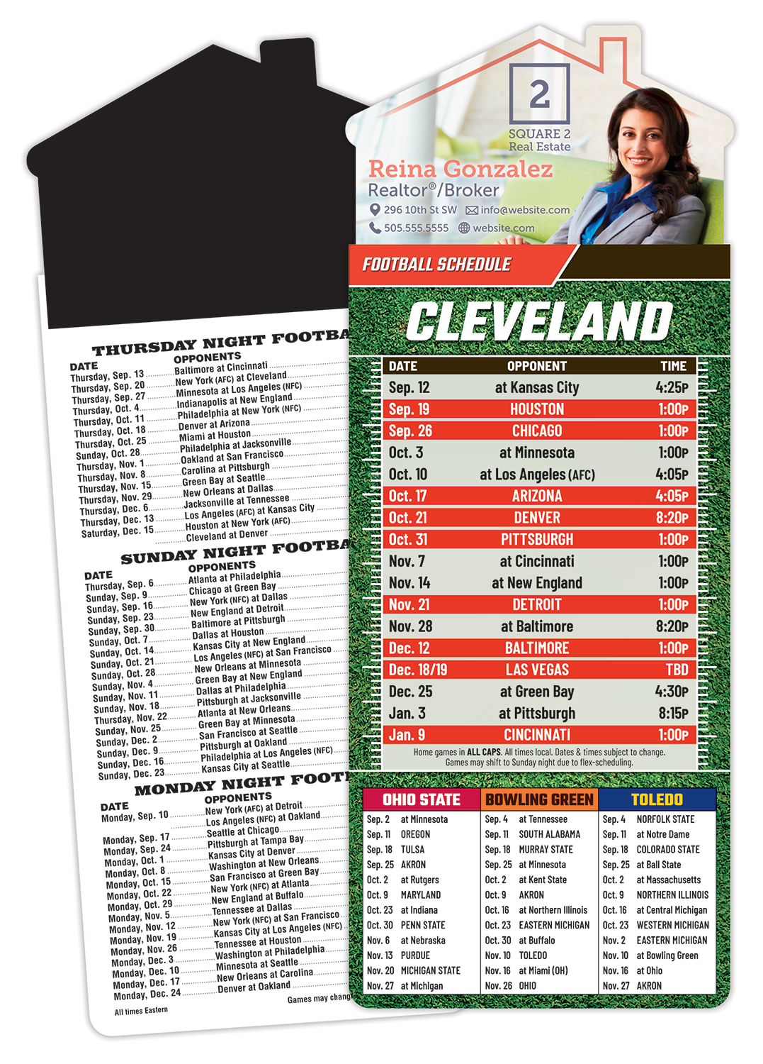 Magna-Card House Shape Magnet Football Schedules (3.5x9)