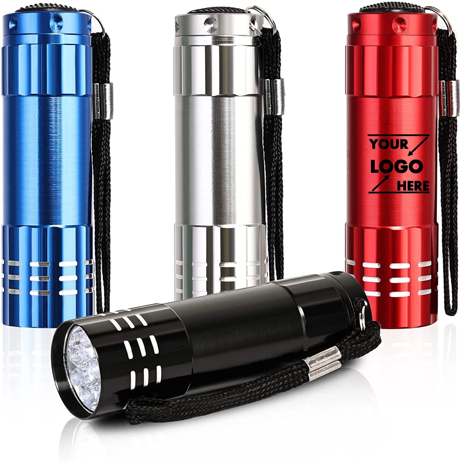 Low Moq 100Pcs 9 LED Mini Aluminum Flashlight 1