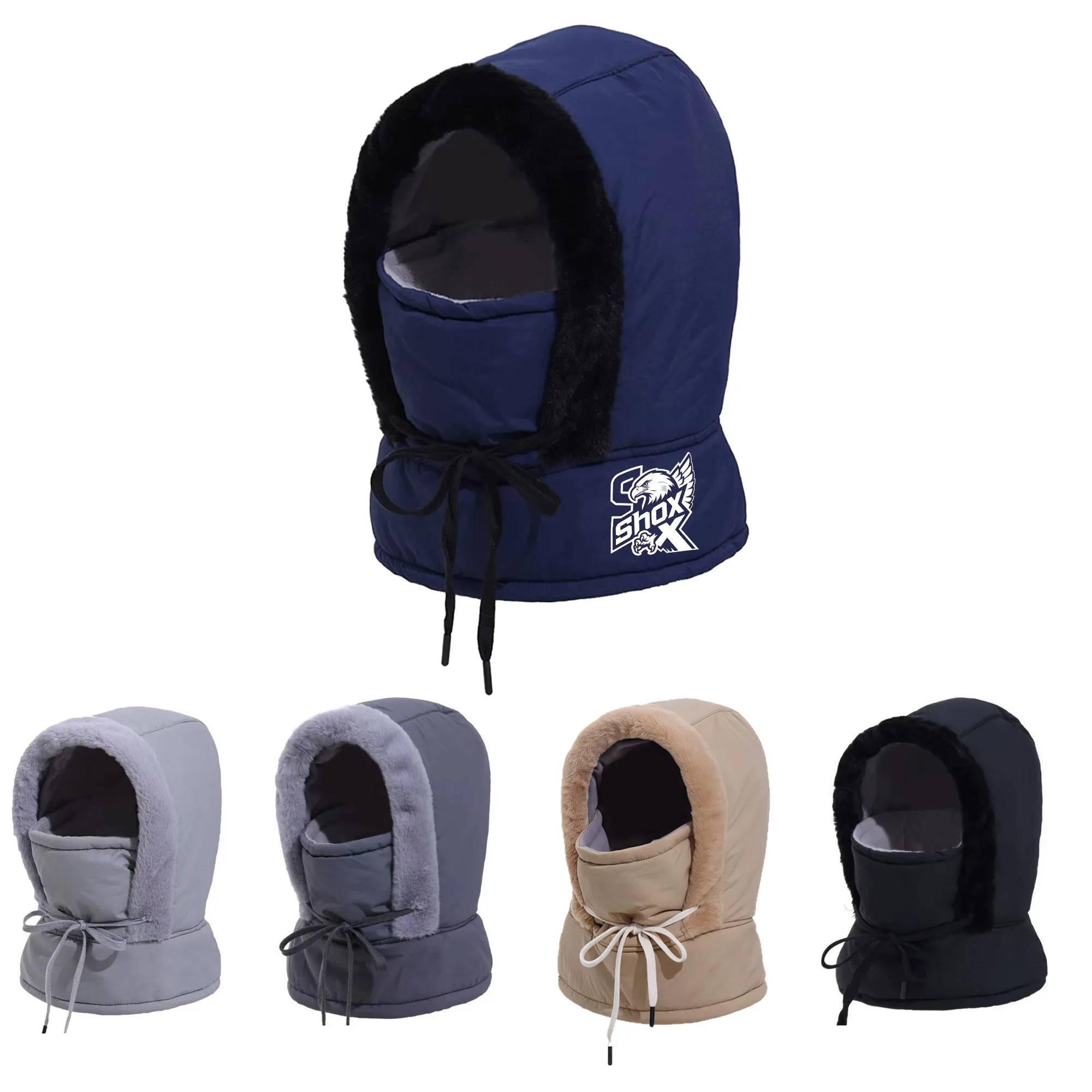 MOQ 10 Winter Trapper Hat With Fleece Neck Warmer Ski Cap 7