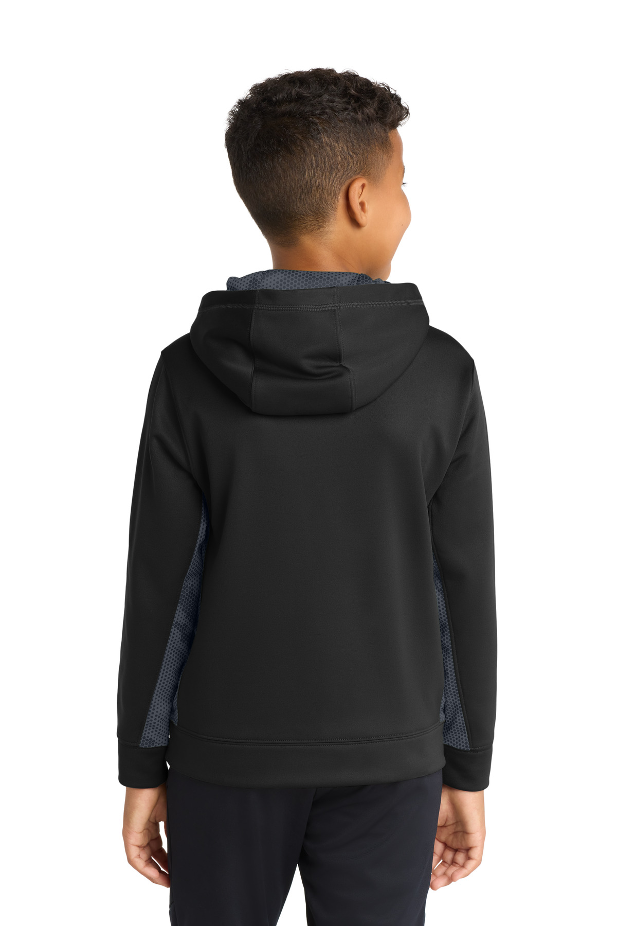 Sport-Tek Youth Sport-Wick CamoHex Fleece Colorblock Hooded Pullover. YST239 3