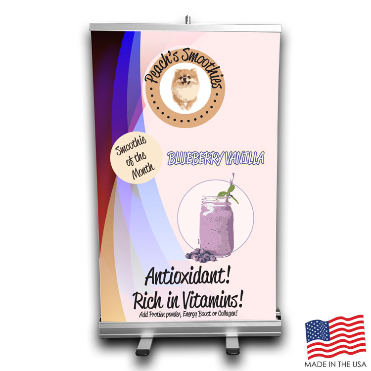 24 in. x 40 in. Pop-up / Roll-Up Retractable Banner & Stand (Full Color) 3