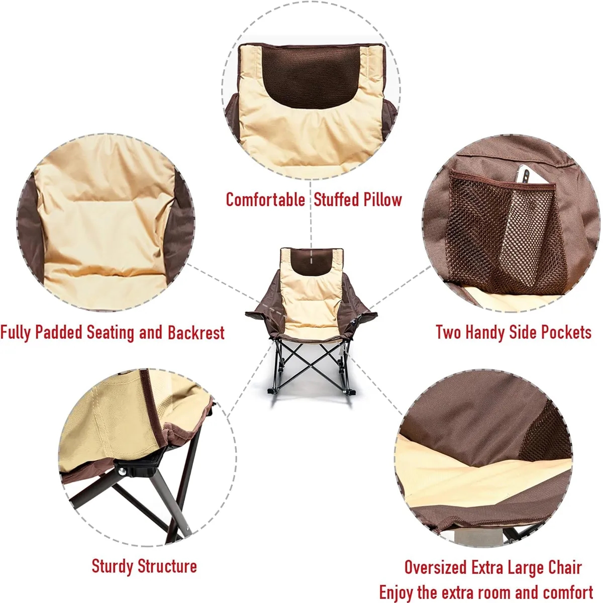 Oversized Folding Rocking Camping Chairs 8