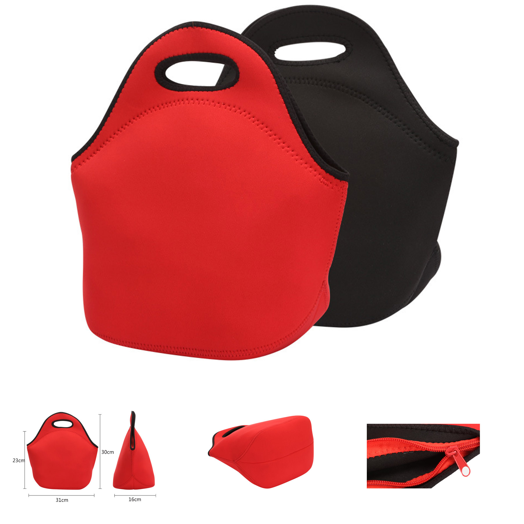 Zippered Neoprene Lunch Tote Bag 2