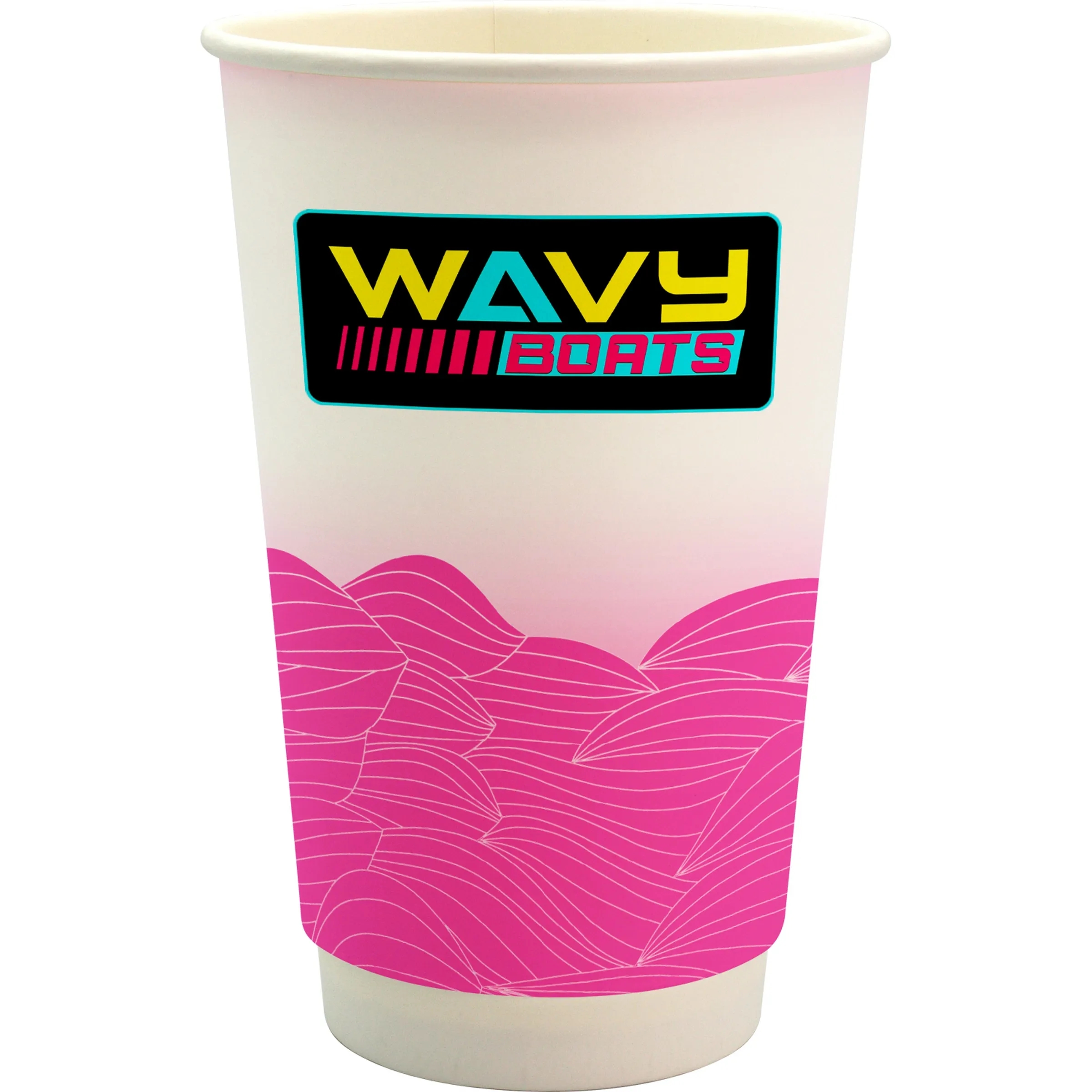16 oz. Full Color Turbulent Waves Cube Paper Cup 11