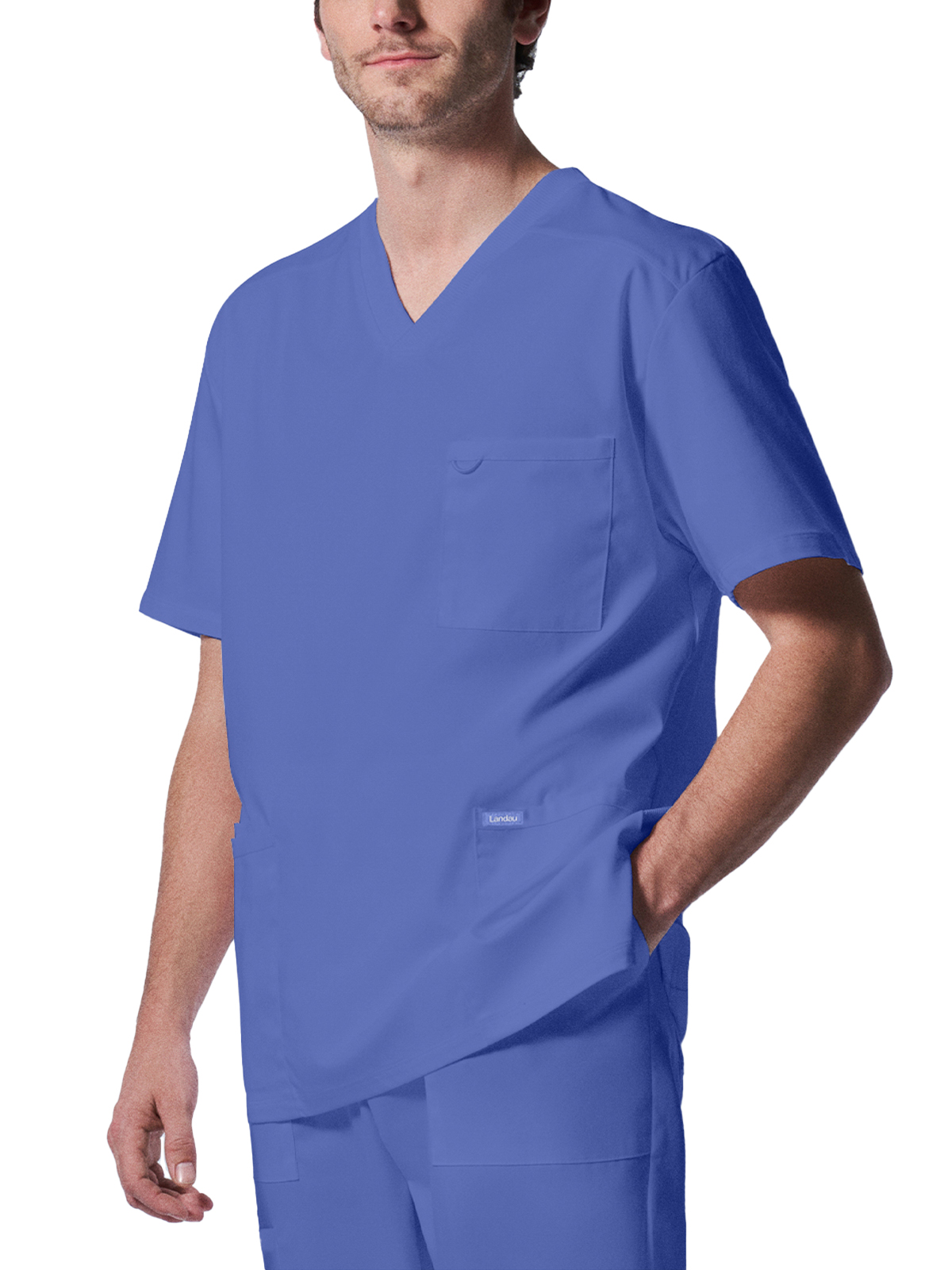Landau - ProFlex - Men's Four-Pocket Back Yoke V-Neck Top 12