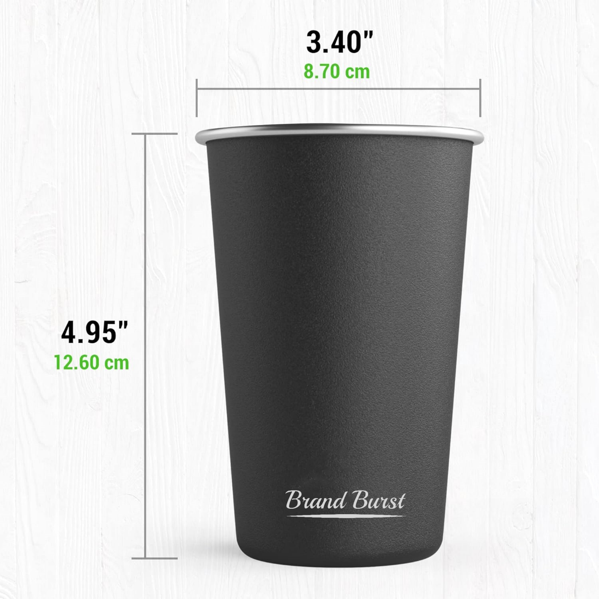 Black Stainless Steel Pint Cups 5