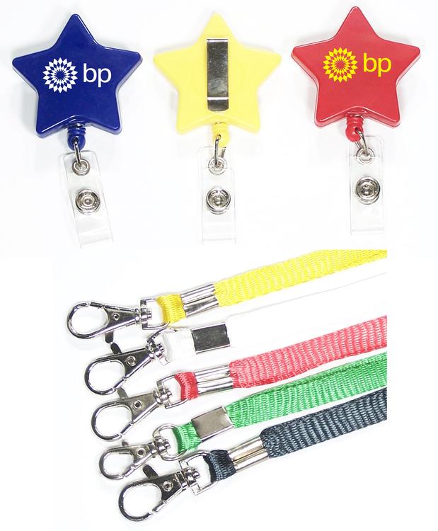 2-in-1 Star shape retractable badge holder with lanyard