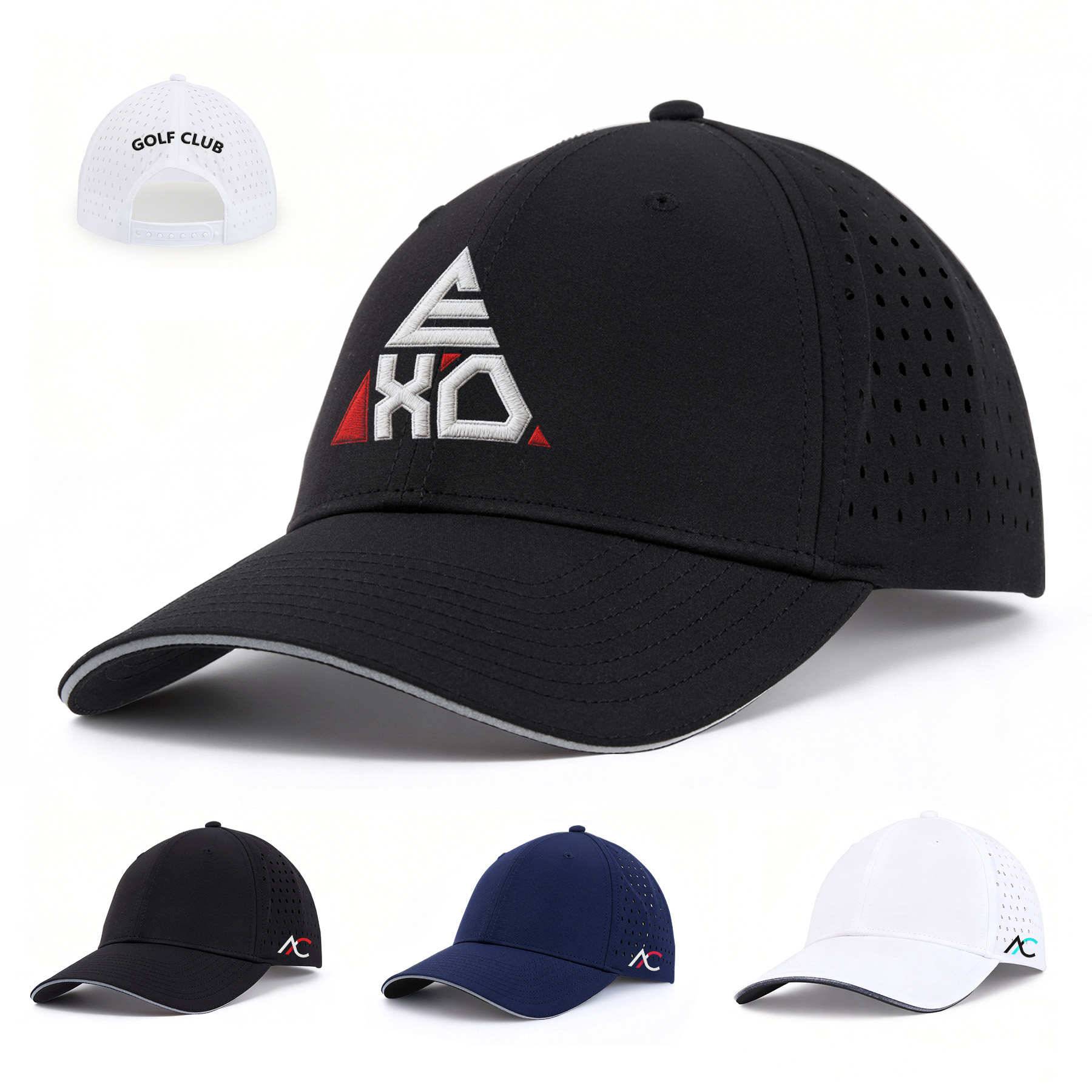 6 Panel Structured Laser-Cut Mesh Golf Cap 13