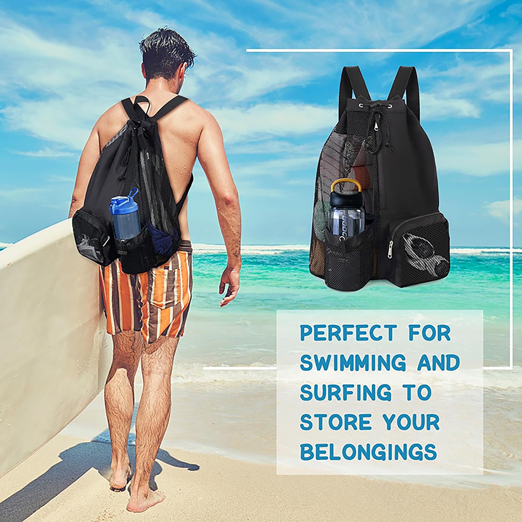 Drawstring Ventilator Mesh Equipment Bag 2