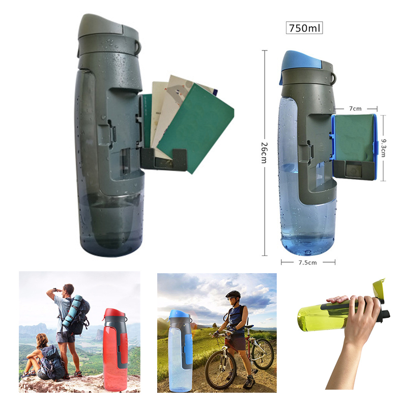 25oz 2 in 1 Storage Wallet Plastic Drinking Bottle 2