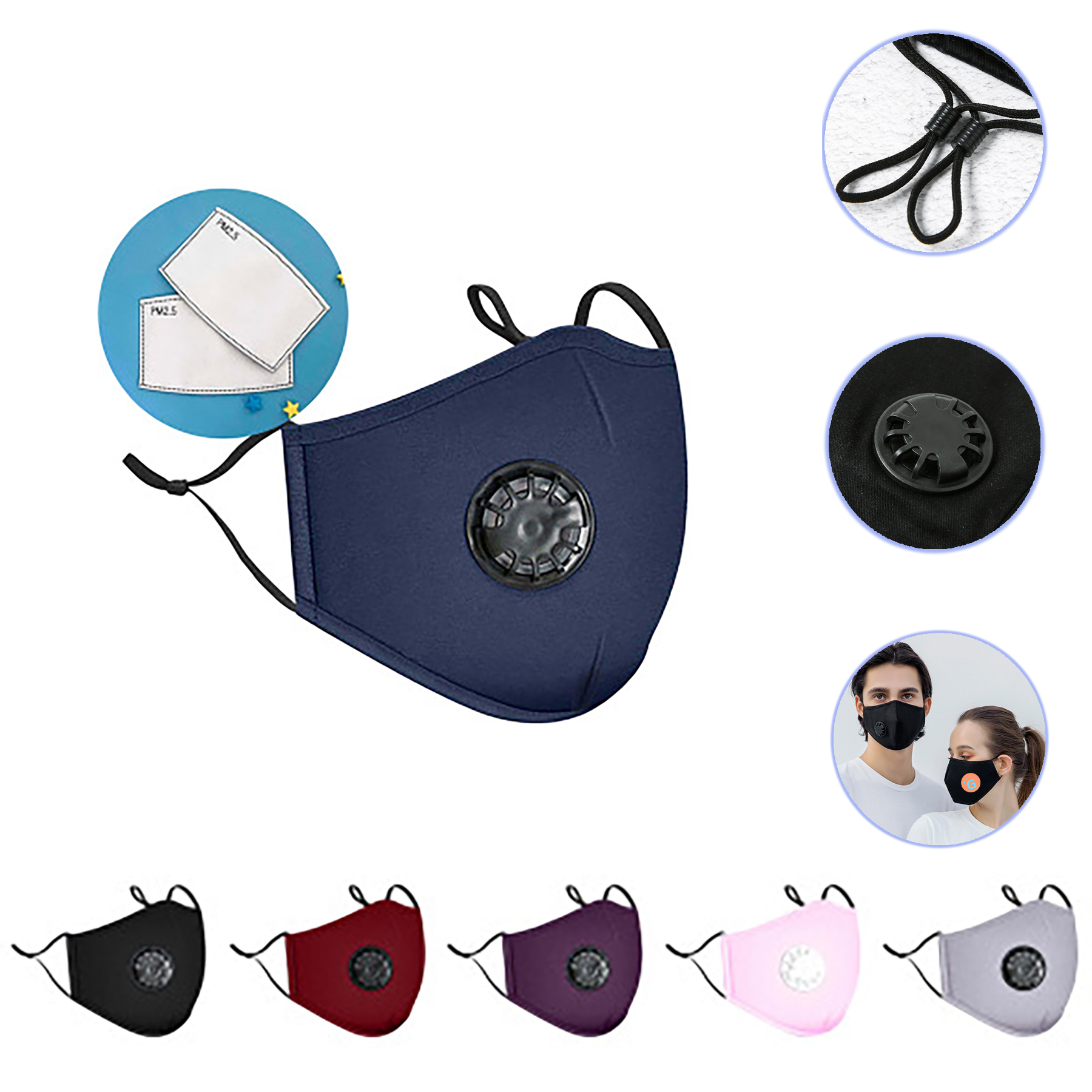 Reusable Cotton Mask With Valve 2
