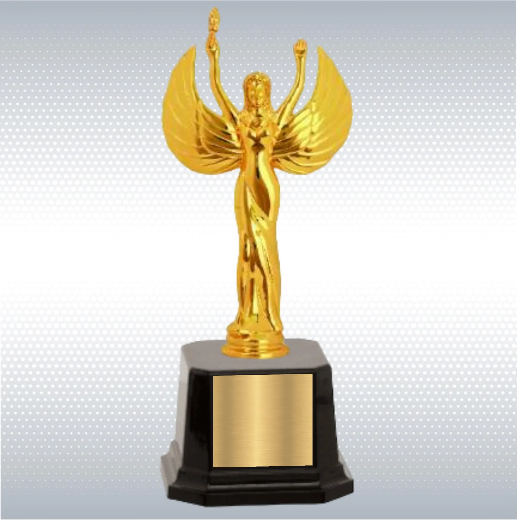 8 1/2" Metal Female Victory Figure on Glossy Black Base 2