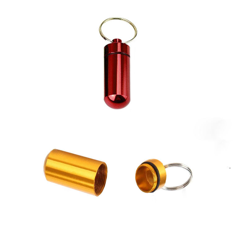 Custom Portable Waterproof Aluminum Travel Pill Holder Mini Keychain 3