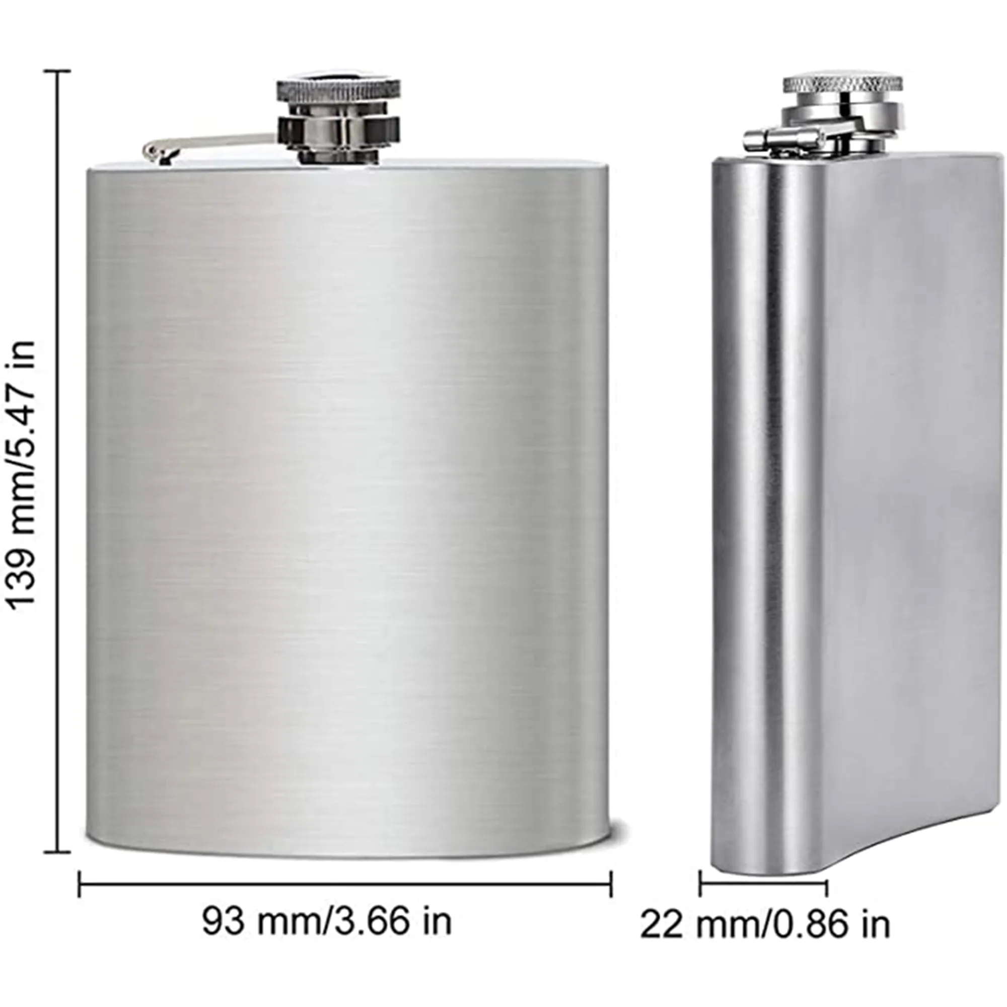 8oz Stainless Steel Hip Flask MOQ50, custom water bottle with logo imprint 2