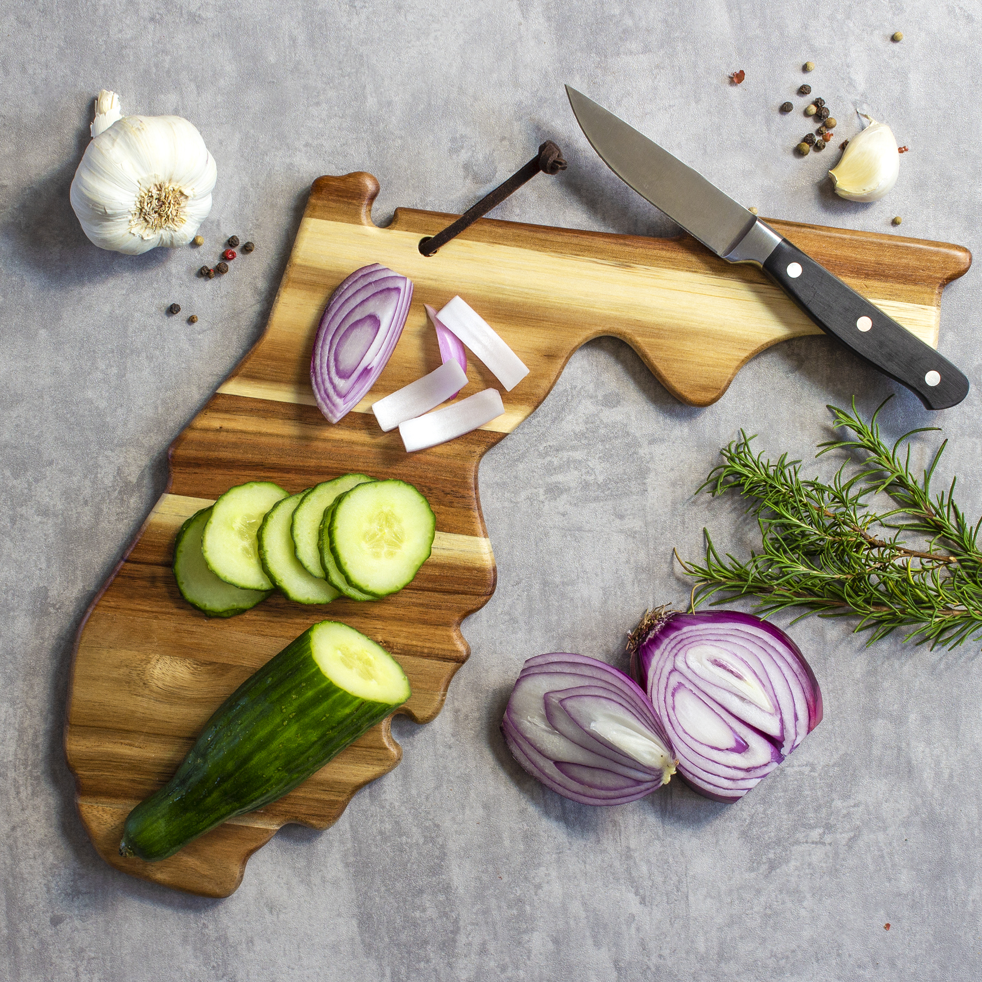 Rock & Branch® Origins Series Florida State Shaped Wood Serving and Cutting Board 6