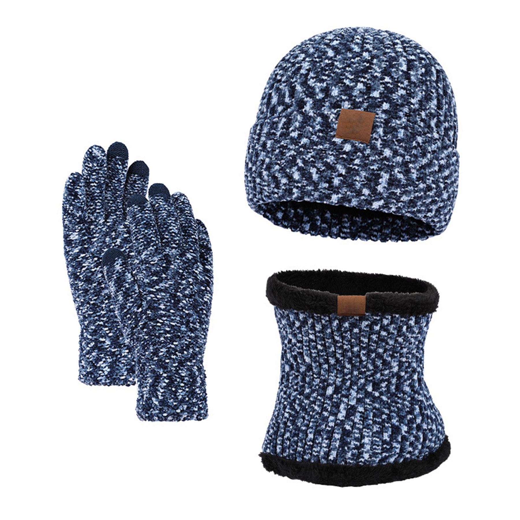 Winter Slouchy Beanie Knit Cap Touch Screen Gloves Scarves 7