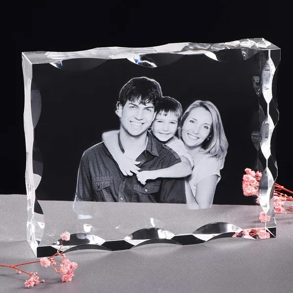 Engraved Photo Frame Crystal Block 1
