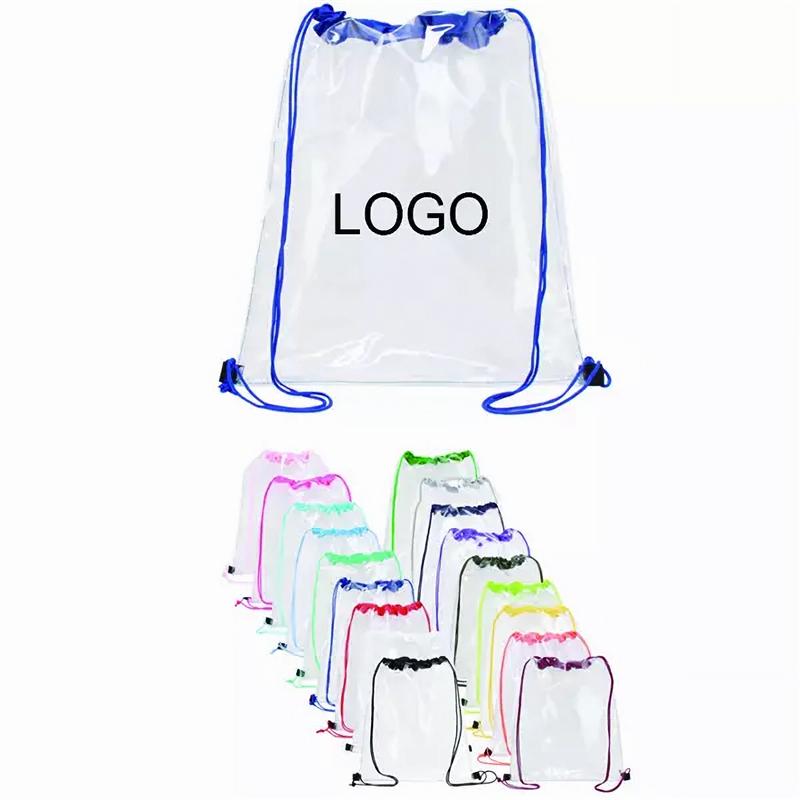 Clear PVC Drawstring Backpack (14" W x 17" H) 2
