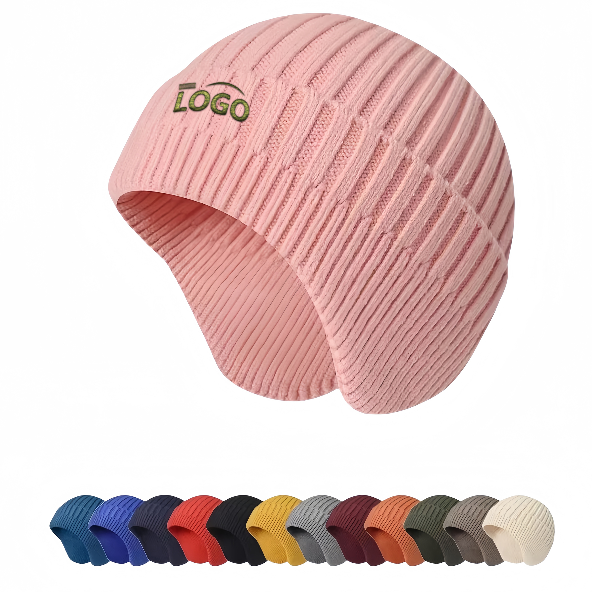 Winter Fleece-Lined Windproof Knitted Beanie 2