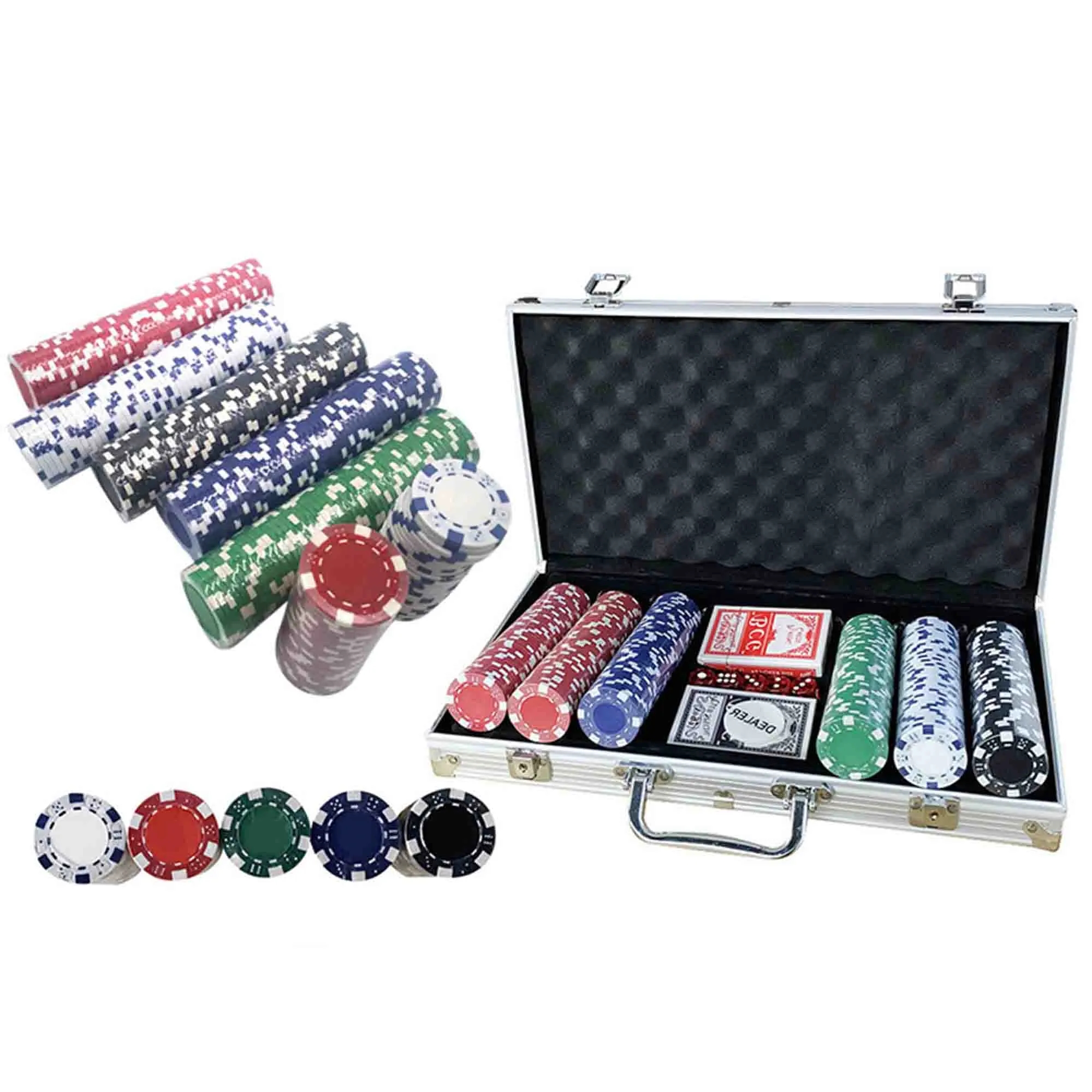 300-Piece Professional Poker Chip Set with Aluminum Case