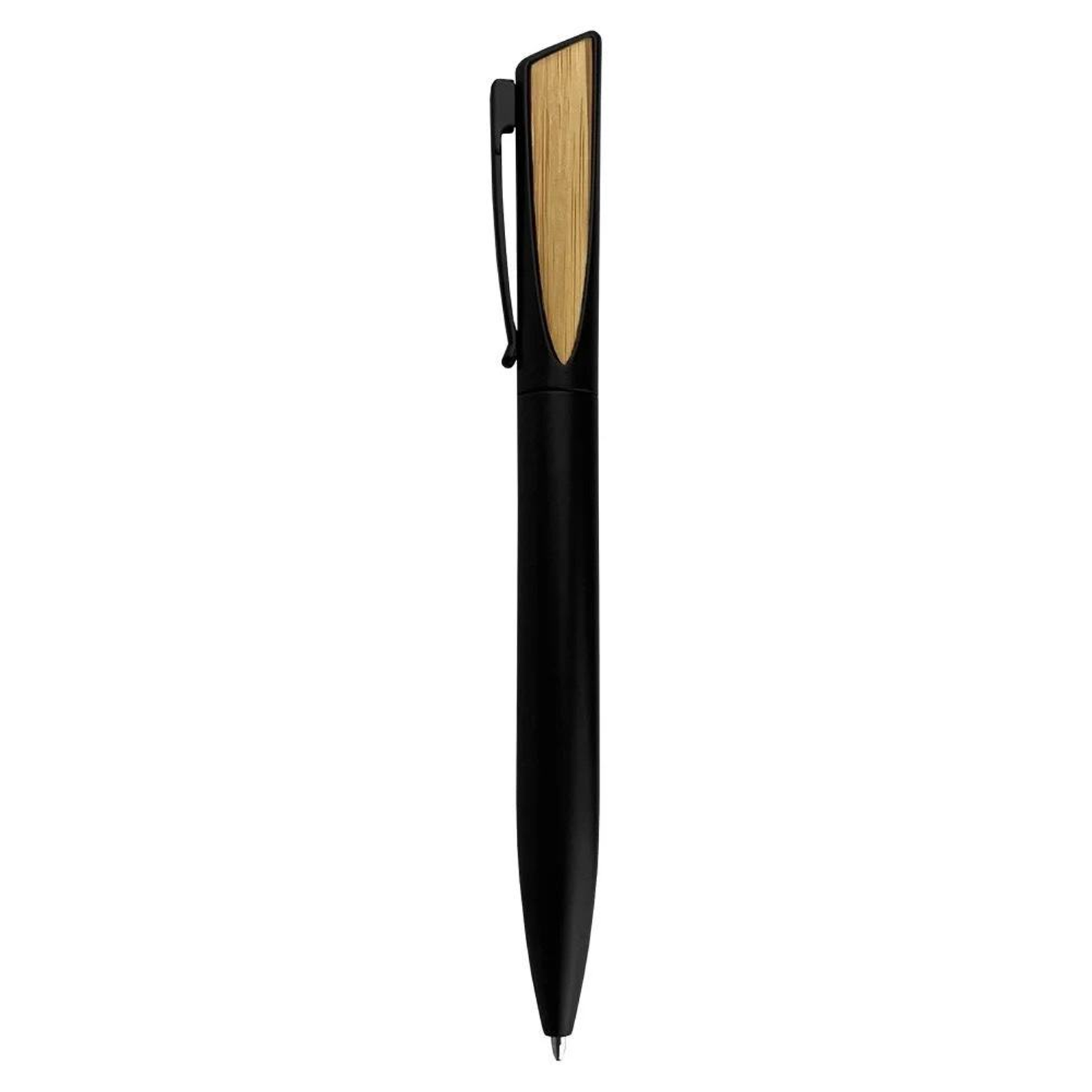 Stainless Steel Bamboo Twist Action Ballpoint Pen 3