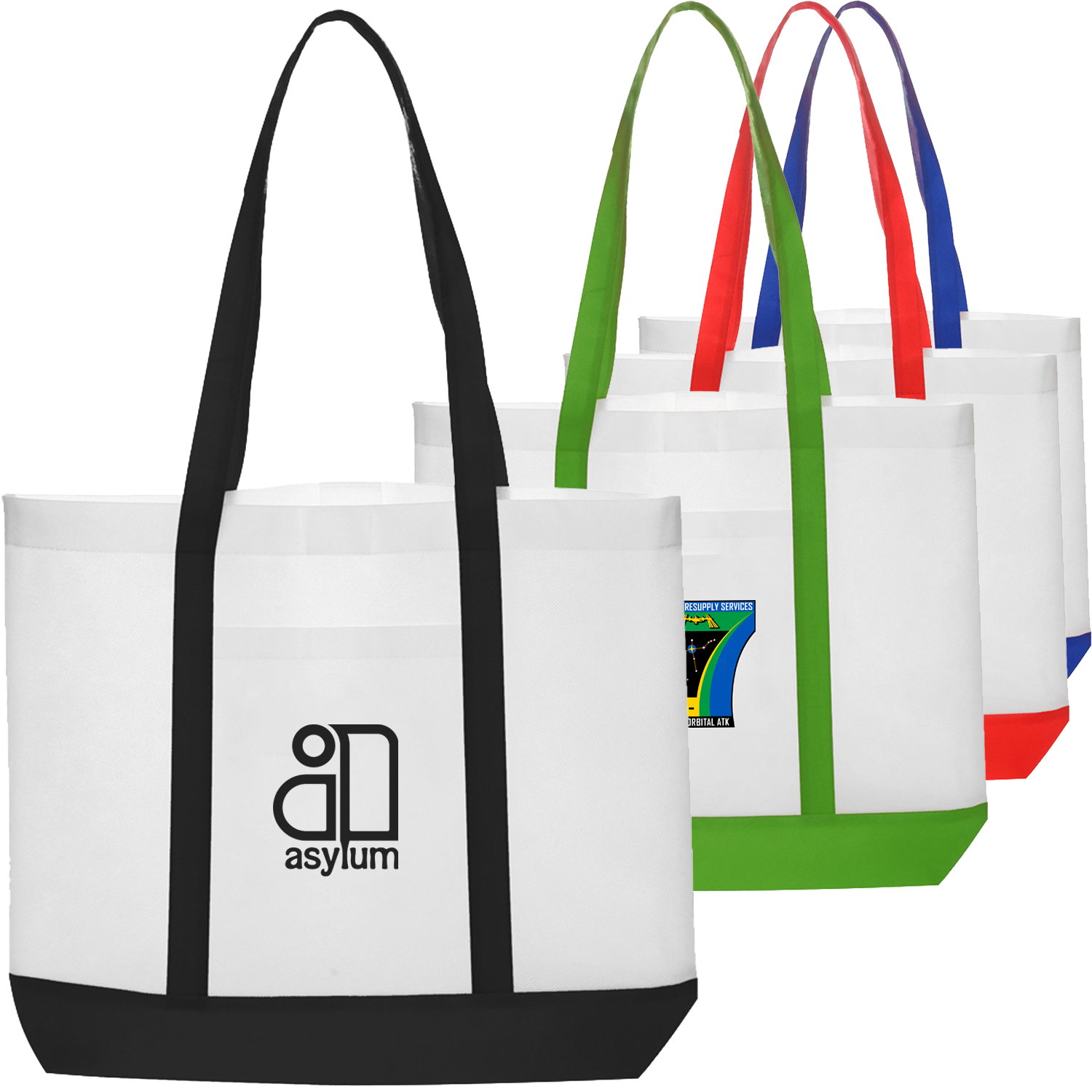 Non-woven Trim Color W/ Gusset Tote Bag (18" x 14" x 3") 2