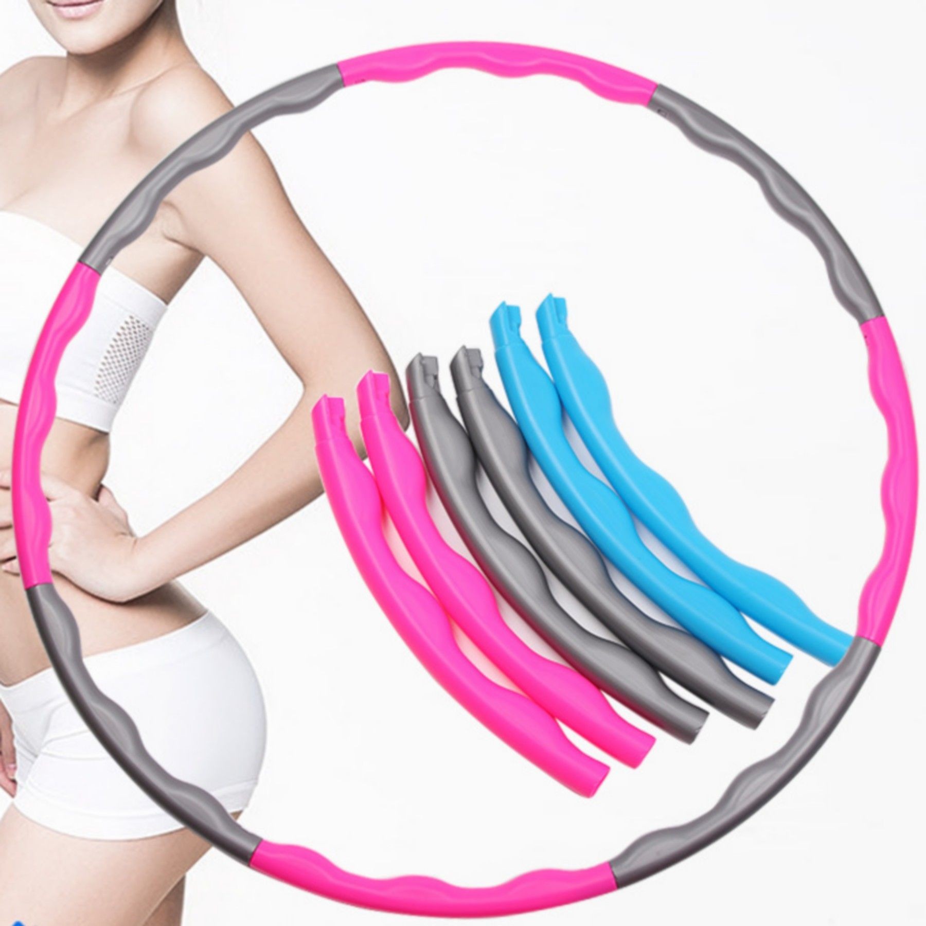 Snap Together Detachable Adjustable Weight Plastic Hula Hoop 3