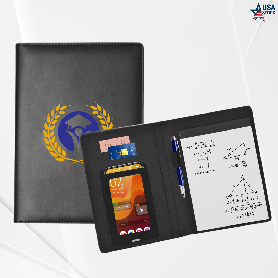 A5 Leatherette Padfolio with Touchscreen Smartphone Sleeve 2