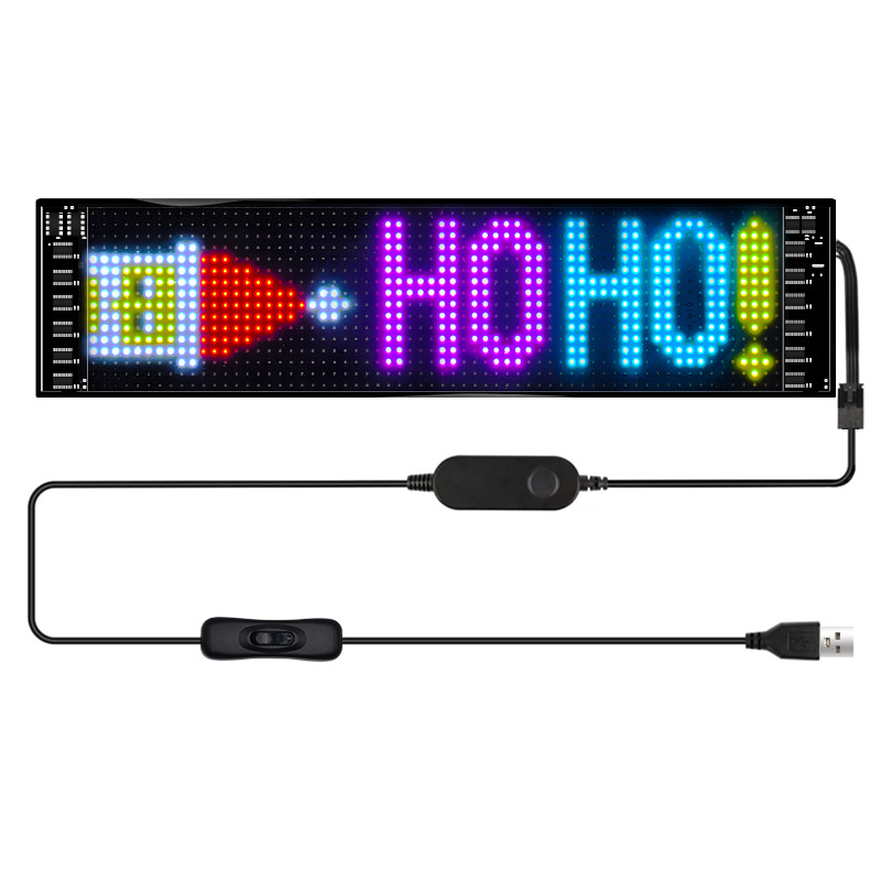 19" LED Screen Soft Blue Tooth Car Sign Pixel 4