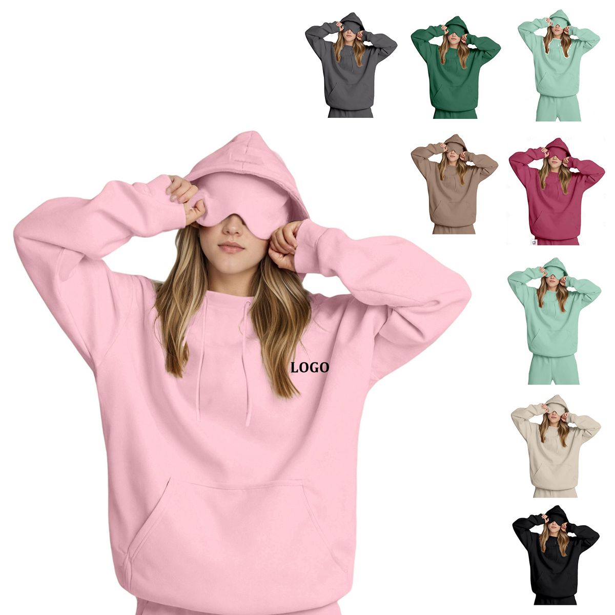 Womens Hoodie with Eye Mask