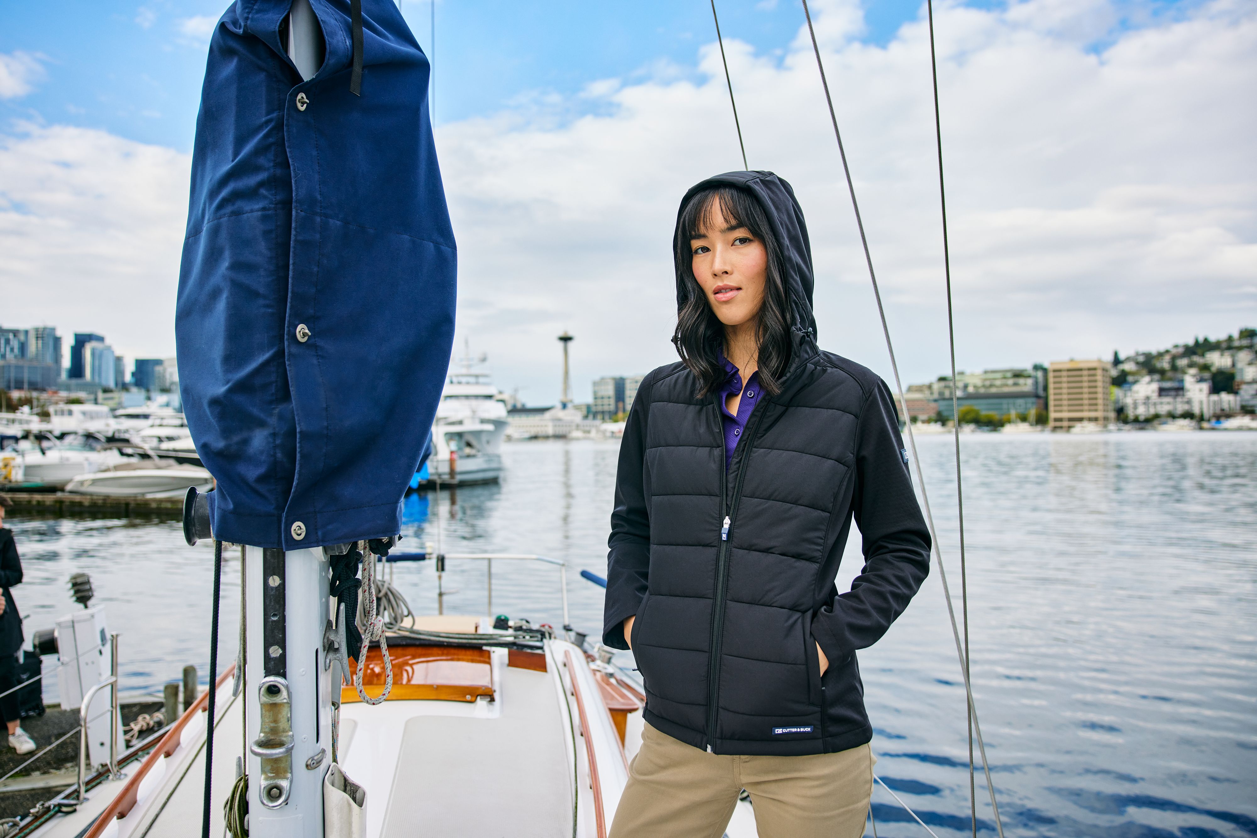 Evoke Hybrid Softshell Recycled Full Zip Womens Hooded Jacket