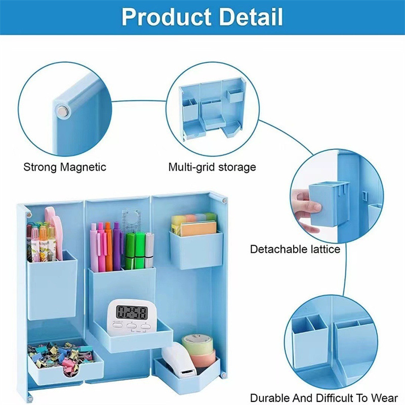 Folding Standing Magnetic Opening Cosmetic Case Desktop Storage Organizer 13