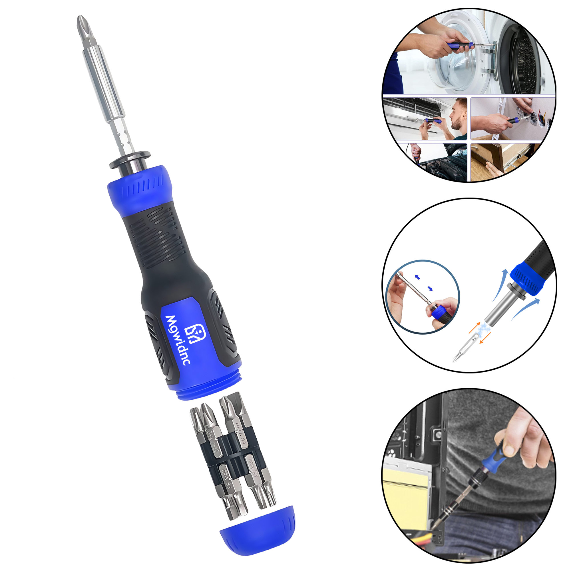 13-in-1 Retractable Screwdriver Set with Magnetic Bits for Home Use