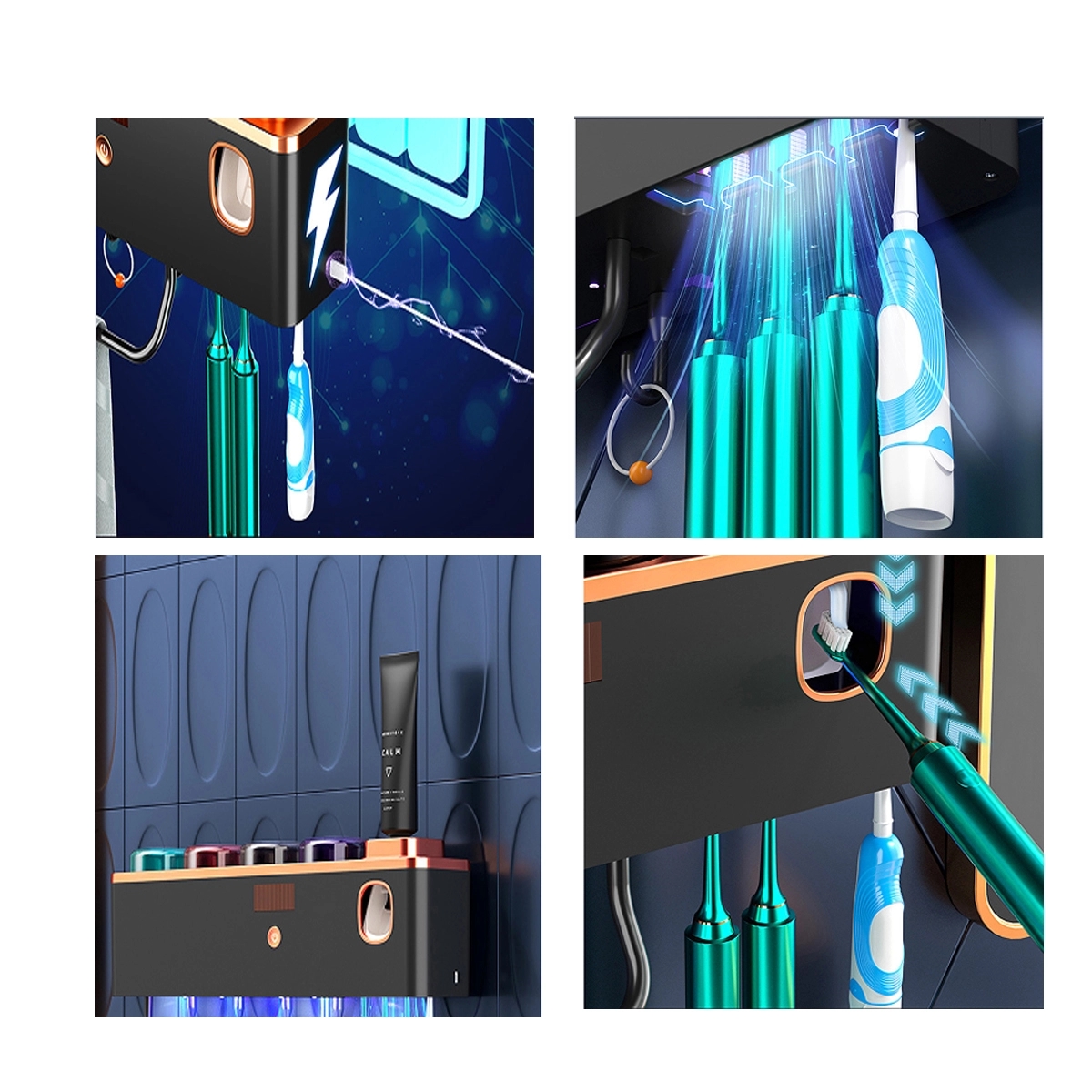 Sanitizer UV Toothbrush Holder Wall Mounted 2
